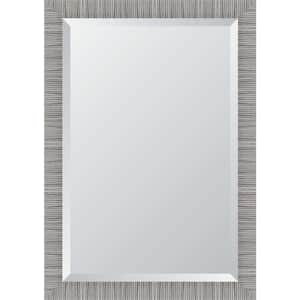 Rattan Design 29 in. W x 41 in. H Rectangle Gray Framed Mirror
