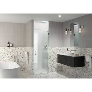 28.5 in. W. x 78 in. H Pivot/Hinged Frameless Shower Door in Chrome - Door Only - Width Adj 28.875 - 29.275