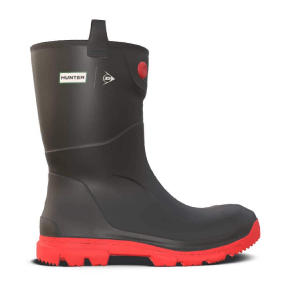 Unisex Hunter RigPRO Full Safety 10 in. Waterproof Rubber Purofort Boots-Black/Red-Size 11 price history on PriceWatchPro
