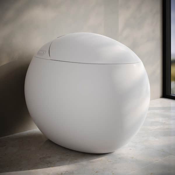 Plaisir Smart 1-Piece 1.28 GPF Single Flush Toilet in Glossy White