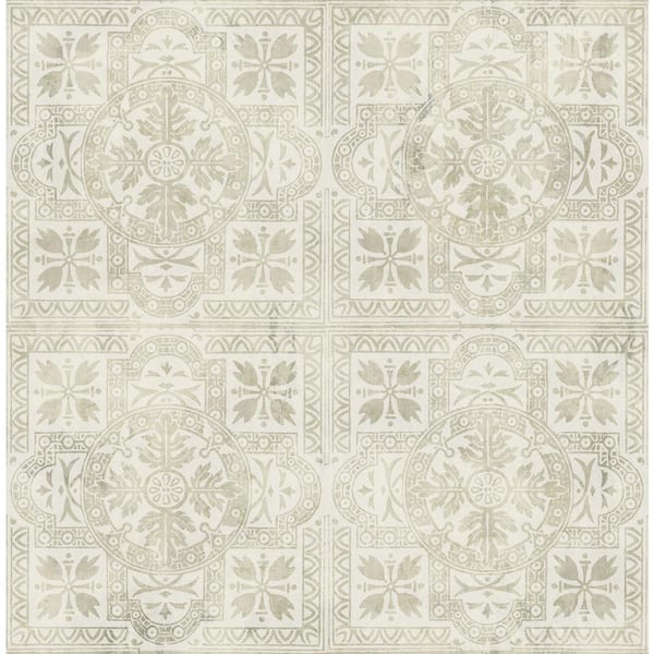 CASA MIA Tiles Beige and Cream Paper Non - Pasted Strippable Wallpaper Roll (Cover 56.05 sq. ft.)