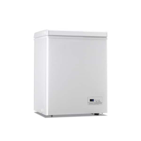 4.0 cu. ft. Manual Defrost Mini Upright Freezer in White with 2 Removable Baskets, Digital Control Panel for Home