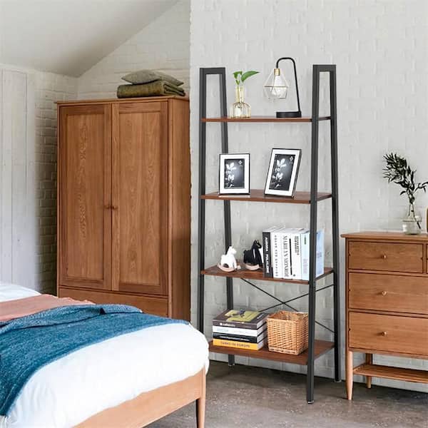 Amazon.com: JSLJDM 4 Tiers Bookshelf,Bookcase with Doors