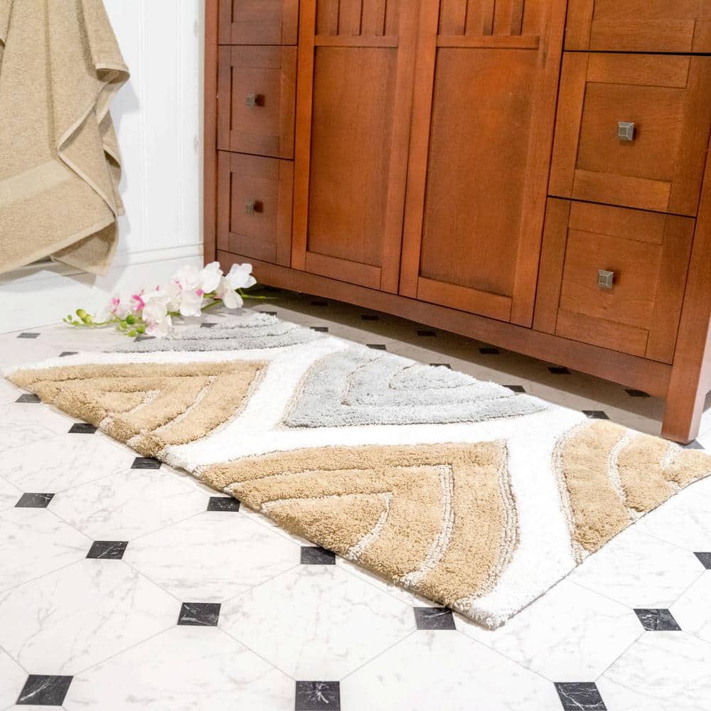 Davenport Spa Geometric Cotton Tufted Bath Rug Set
