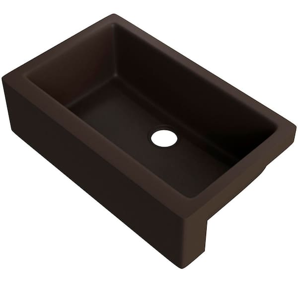 BAJA 33 in. Farmhouse Single Bowl Expresso Granite Composite Kitchen Sink