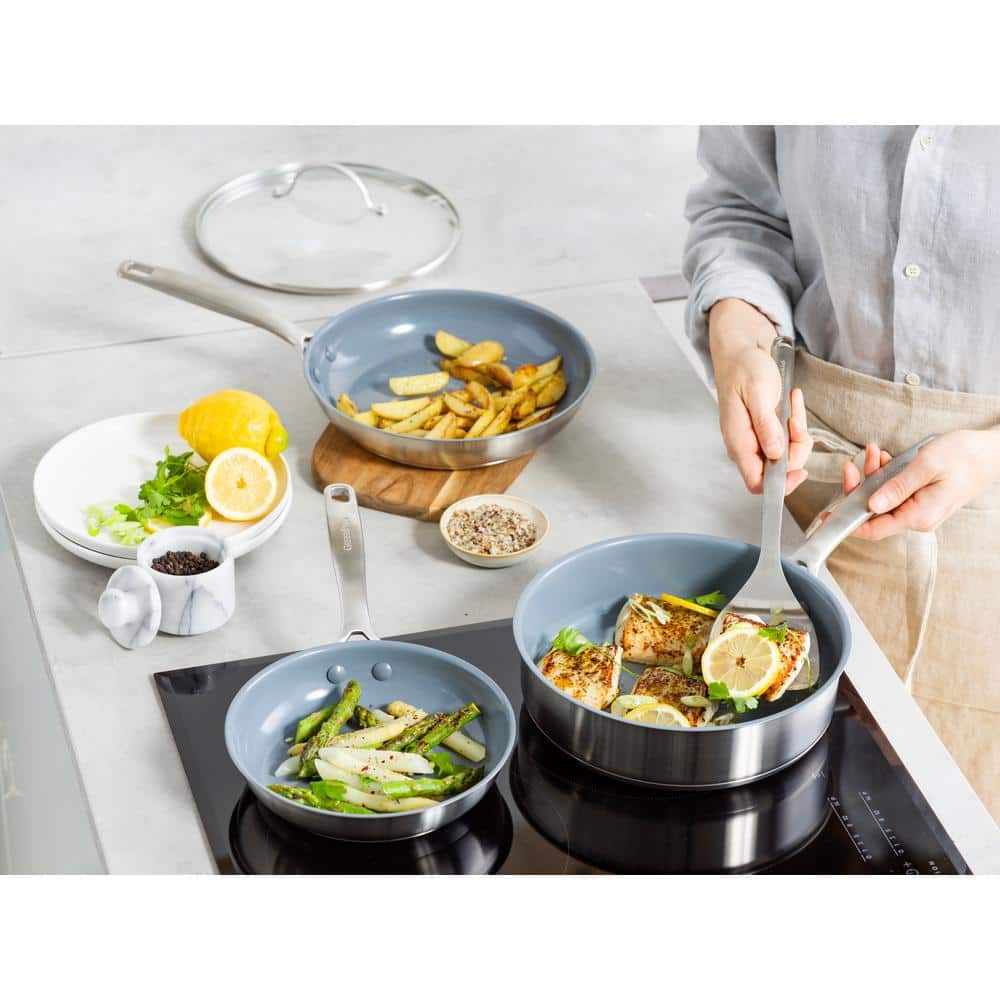 GreenPan 10-Piece Stainless Steel Ceramic Nonstick Cookware Set