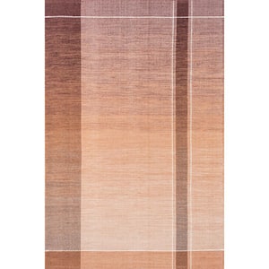 Jannet Ombre Striped Wool Blend Rust 4 ft. x 6 ft. Modern Area Rug