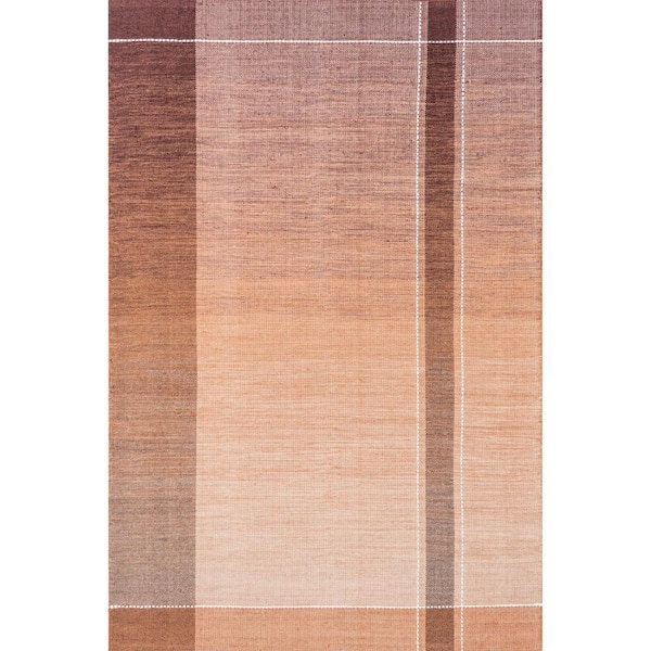 nuLOOM Jannet Ombre Striped Wool Blend Rust 8 ft. x 10 ft. Modern Area Rug