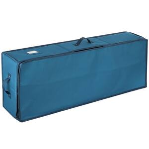 Christmas Wrapping Paper Storage Organizer Box 40.5 in. Luxury Blue Polyester Fabric