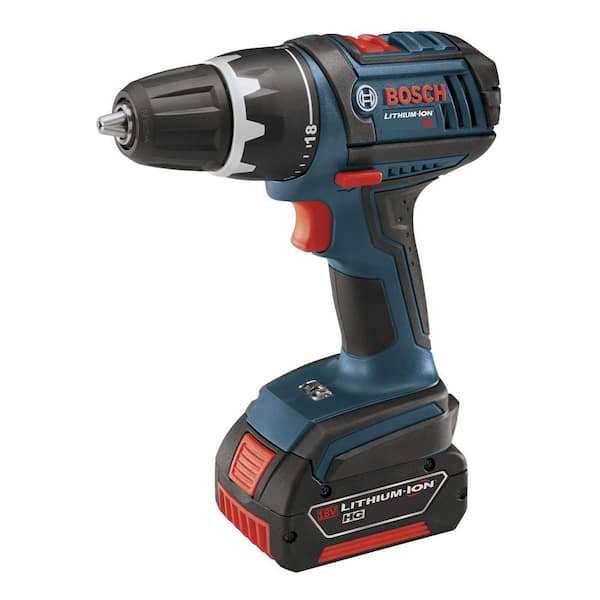 Bosch 18 Volt Lithium-Ion Cordless Electric 1/2 in. Compact Variable Speed Drill/Driver Kit with (2) 4.0 Ah Batteries