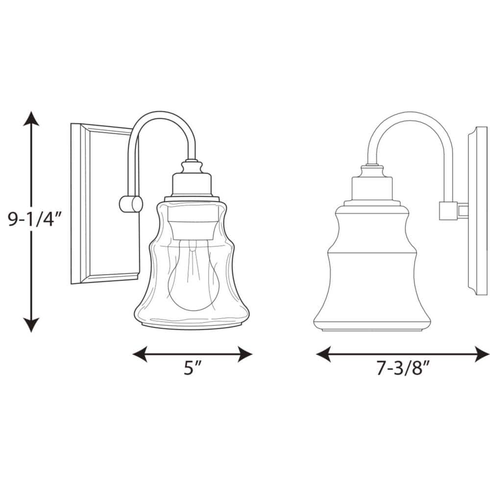 Polished Chrome Outdoor Wall Sconce with Clear Glass Shade