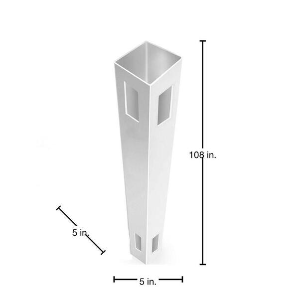 Veranda 5 in. x 5 in. x 9 ft. White Vinyl Pro Fence Corner Post