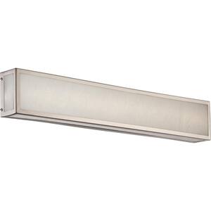 1-Light Brushed Nickel Wall Sconce with Gray Acrylic Shade