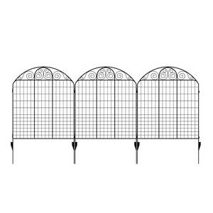 Rockdale 43.8 in. Black Steel Fence Panel (3-Pack)