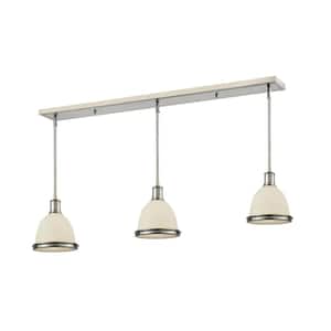 Mason 3-Light Brushed Nickel Chandelier with Glass Shade