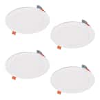 HLBSL6 Series 6 in. 3000K-5000K Selectable CCT Integrated LED White Downlight Recessed Light with Round Trim (4-Pack)