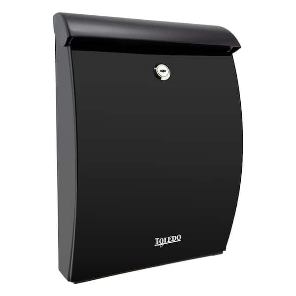 TOLEDO Black Plastic Wall Mount Mailbox of 534 in.