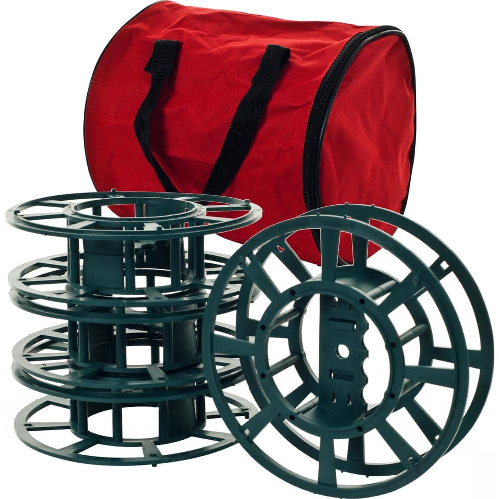 Four 100 ft. Extension Cord Reels for Storing Christmas Lights, Rope, and Cables with Carry Bag price history on PriceWatchPro