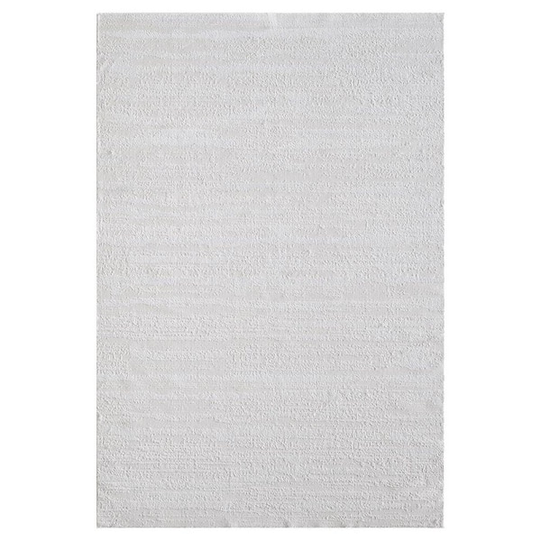 Huluwat White 2 ft. x 3 ft. Polyester Rectangle Area Rug