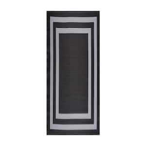 Paris Black Gray 2 ft. 3 in. x 6 ft. Reversible Recycled Plastic Indoor/Outdoor Area Rug