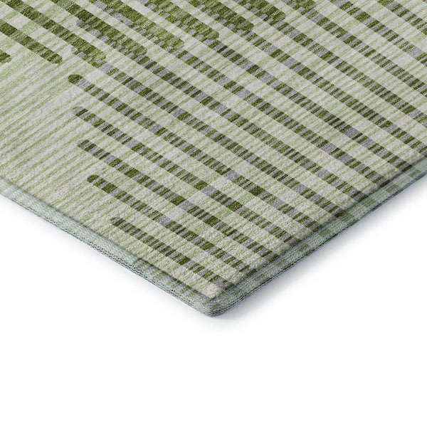 Mayfield Premium Machine Washable Abstract AMF1001 Green 8 ft. x 10 ft. Area Rug
