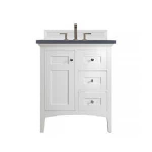 Palisades 30 in. W x 23.5 in.D x 35.3 in. H Single Vanity in Bright White with Quartz Top in Charcoal Soapstone