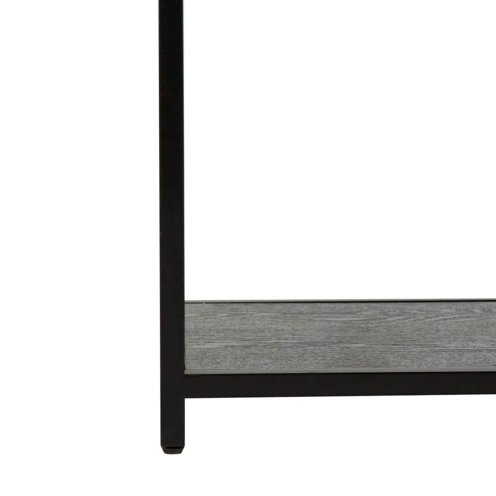 Reese Black Geometric Wood and Metal Console Table