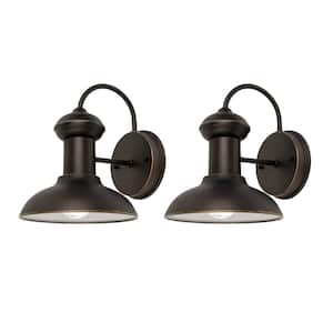Jameson 1-Light Oil Rubbed Bronze Outdoor Wall Lantern Sconce (2-Pack)