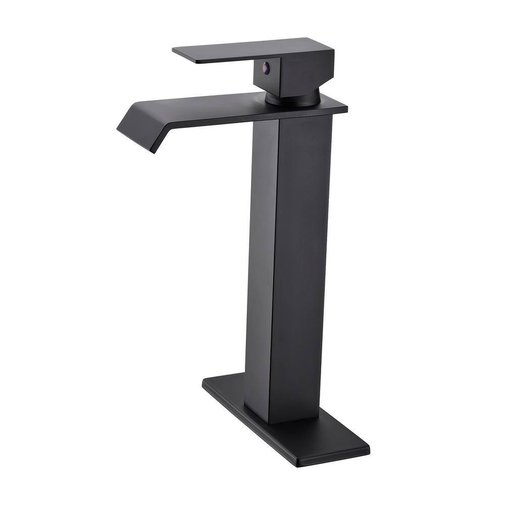 UKISHIRO Single Handle Vessel Sink Faucet in Matte Black