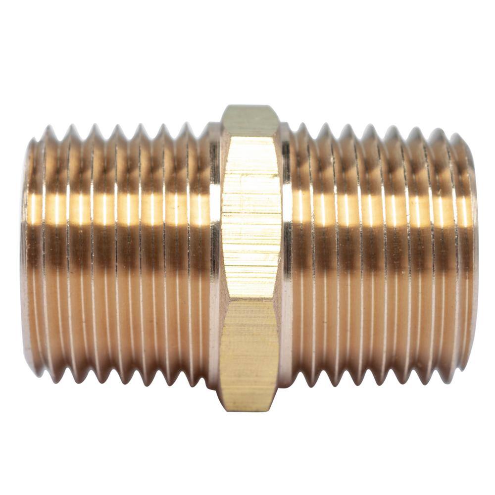 1/2 in. MIP Brass Pipe Hex Nipple Fitting (20-Pack) price history on PriceWatchPro