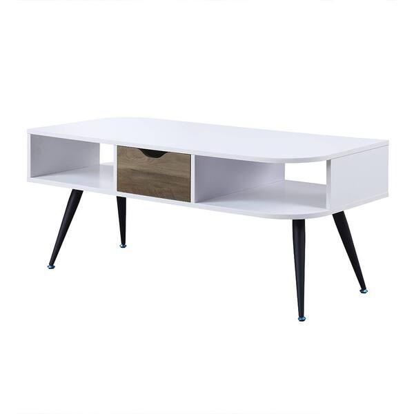 Shop ACME Halima Coffee Table, White & Black Finish, Coffee Tables