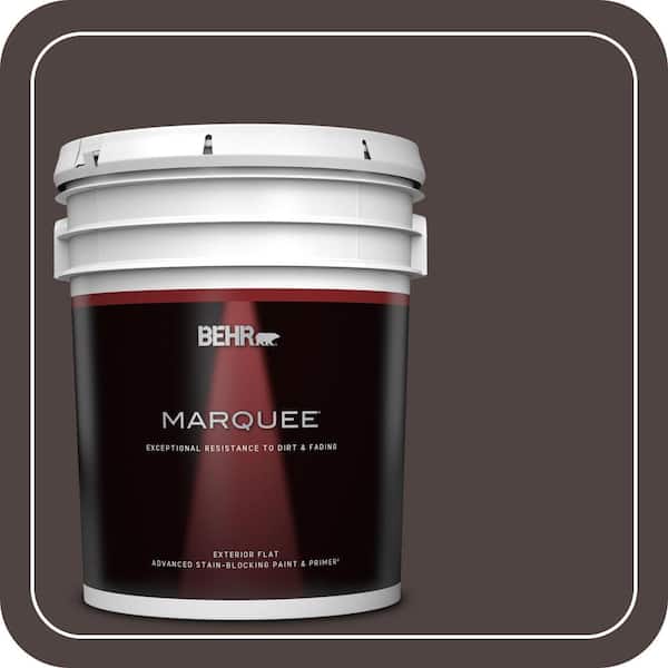 BEHR MARQUEE 5 gal. #QE-24 Manchester Brown Flat Exterior Paint & Primer