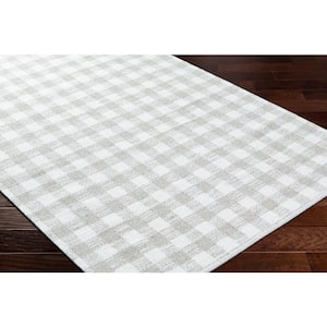 Mardin Light Gray Checkered 8 ft. x 10 ft. Indoor Area Rug