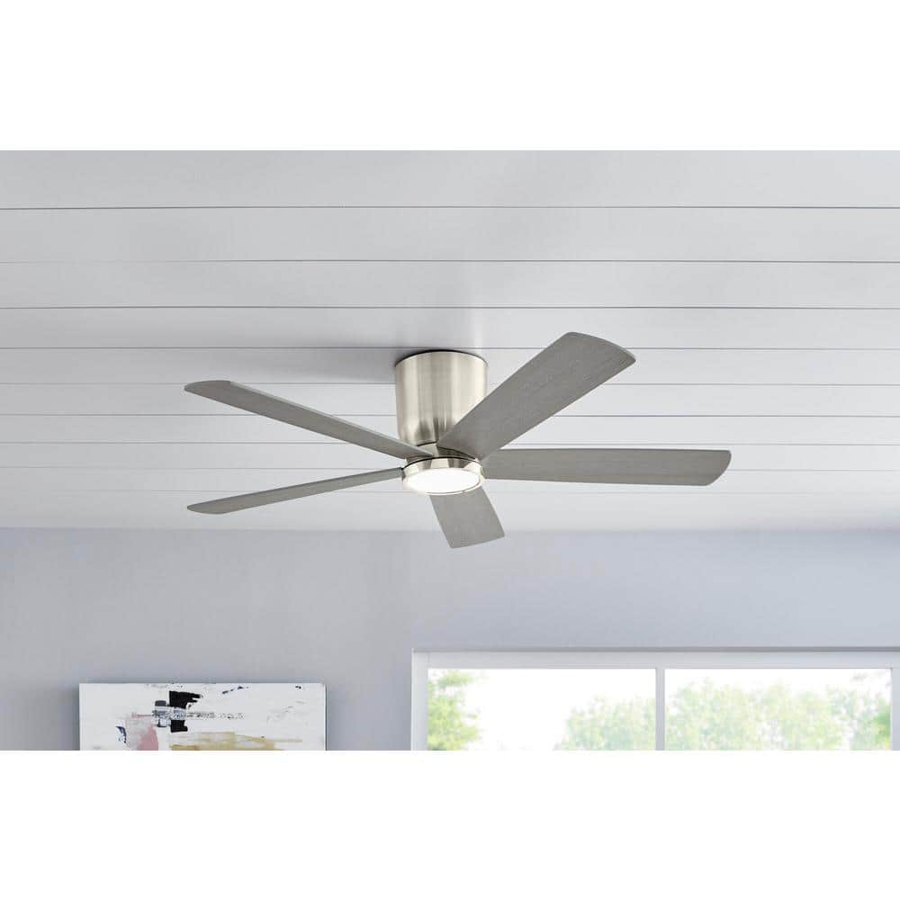 Britton 52 in. Integrated LED Indoor Brushed Nickel Ceiling Fan with Light Kit and Remote Control price history on PriceWatchPro