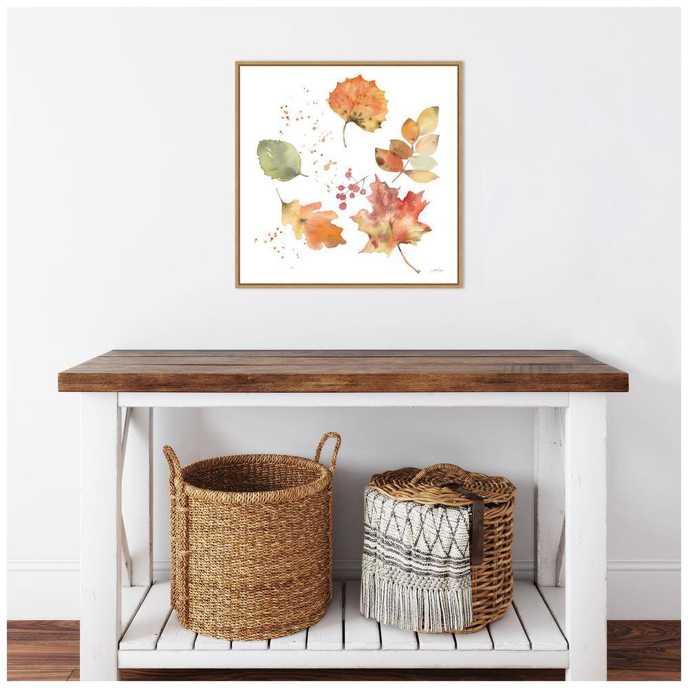 22''x22'' Autumn Leaves Framed Canvas Wall Art