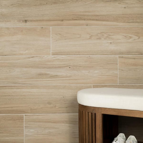 Benson Park Beige 9 in. x 47 in. Matte Porcelain Floor Tile (2.94 sq. ft./Each) Benson Park Beige 9 in. x 47 in. Matte Porcelain Floor Tile (2.94 sq. ft./Each)