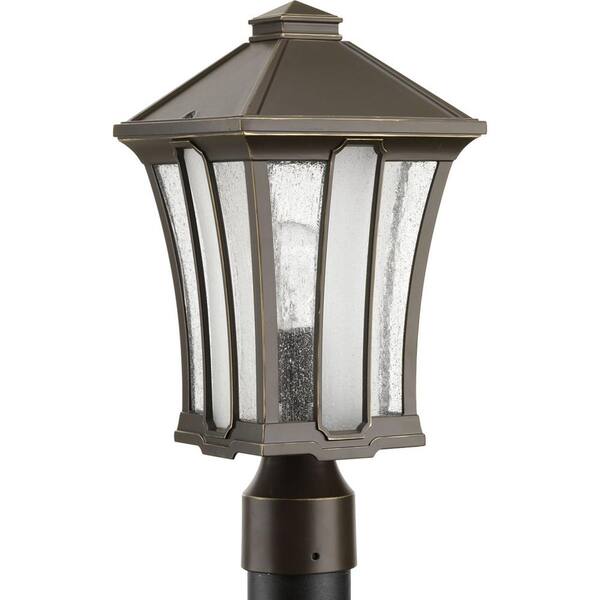 Progress Lighting Twain Collection 1-Light Outdoor Antique Bronze Post Lamp