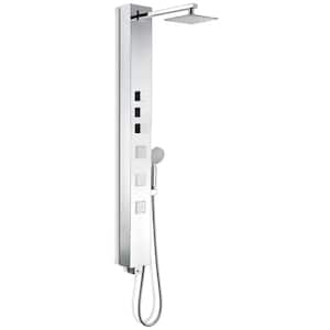 Lann 53 in. 3-Jetted Full Body Shower Panel System with Heavy Rain Showerhead and Spray Wand in Chrome (Valve Included)