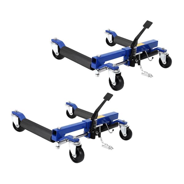 Car Wheel Dolly with Hydraulic Tire Jack, Twin Roller, Foot Pedal for Tire Auto Repair Moving, 3000LBS Capacity,Set of 2