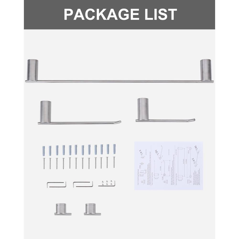 Brushed Nickel 5-Piece Stainless Steel Bathroom Hardware Set