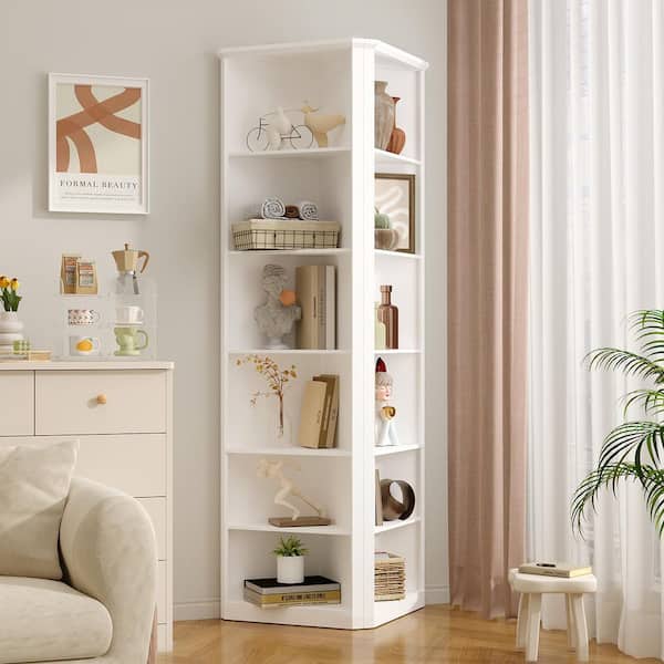 ふふ FUFU&GAGA White 33.5 in. H Accent Cabinet with 3-Adjustable