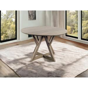 Brown Wood 48 in. Pedestal Dining Table Seats 4