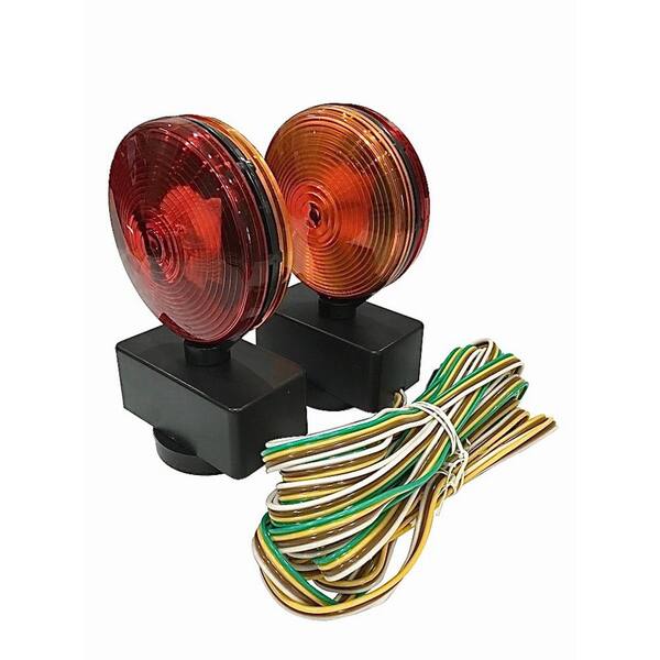 thumbnail image 2 of 12V Magnetic Towing Light Kit For Trailer, RV, Tow Dolly – Amber/Red Lamps – Wiring Harness Included 2 of 4