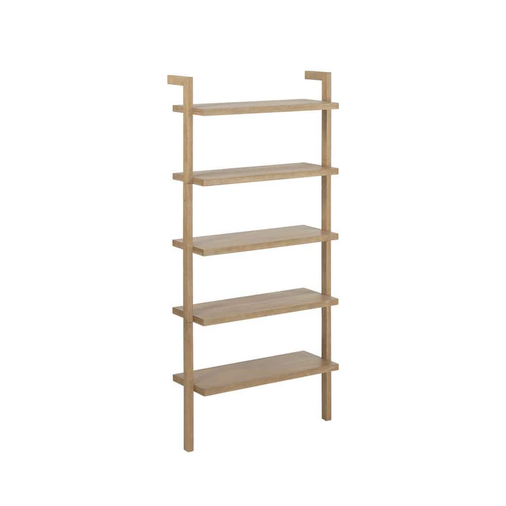 Beacon 72'' Brown Solid Wood 5-Tier Ladder Bookshelf