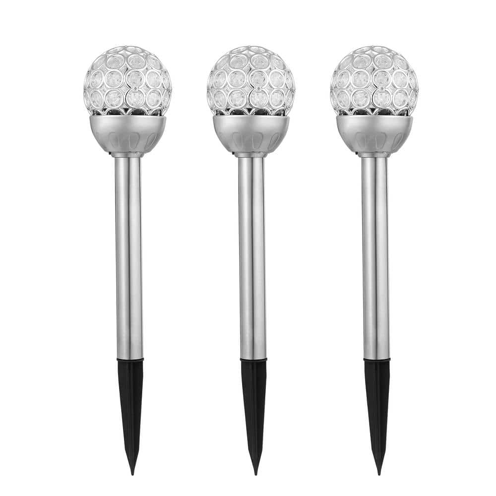Low Voltage Silver Solar LED Stainless Steel Weather Resistant and Waterpro