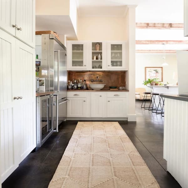 Ojai Hand Loom Knotted Cotton Wheat 3 ft. x 8 ft. Indoor Runner Rug