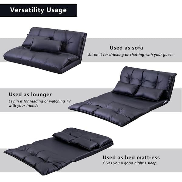 Giantex Adjustable Folding Lazy Sofa Chair, 5-Position Lounge Couch, Back Support, Foldable Floor Sofa Bed, Ideal For Gaming, Sleeping, Relaxing, Read