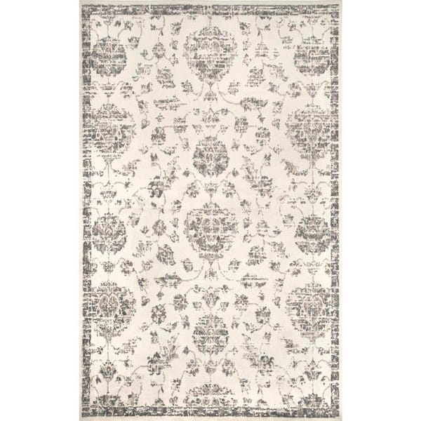 Clarissa Solid Color Bath Rug Eider & Ivory