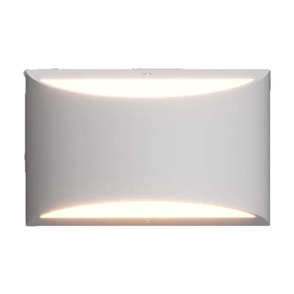 Modern Design Aluminum 1 Light White LED Wall Sconce 2-Pack