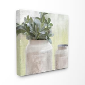 30 in. x 30 in. "White Farmhouse Mill Can Filled with Greenery" by Kimberly Allen Canvas Wall Art